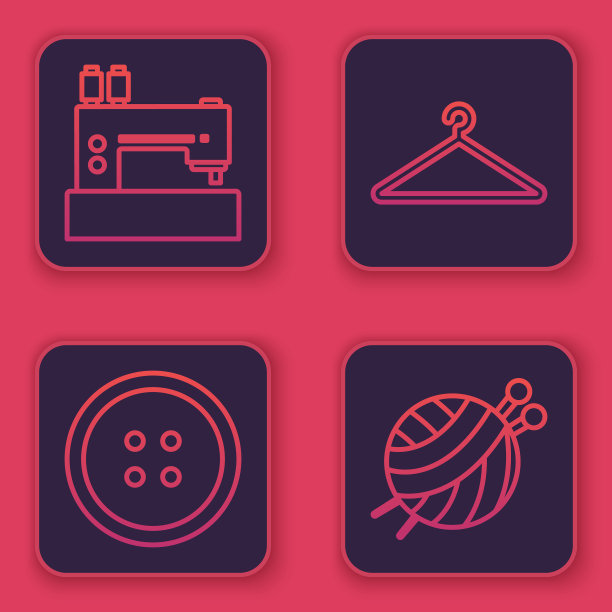 设线缝纫机缝衣服扣图片下载