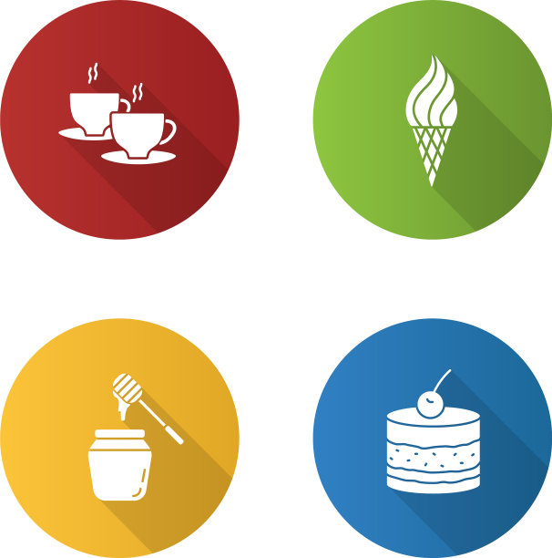 糖果平面设计长阴影字形图标图片下载