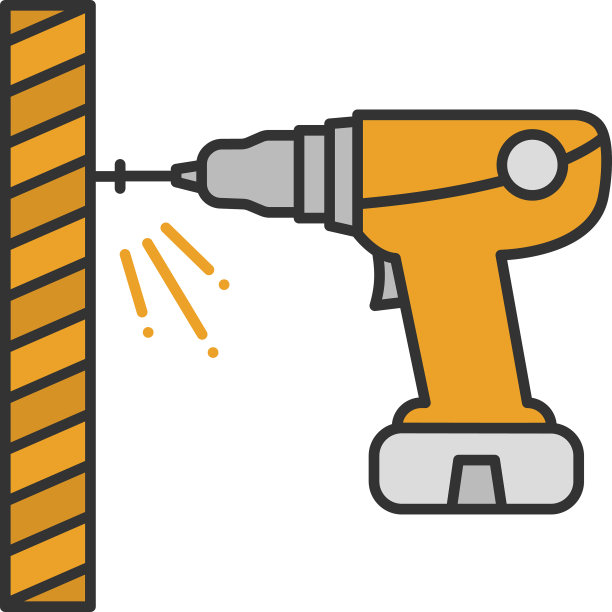 便携式电动螺丝刀彩色图标图片下载