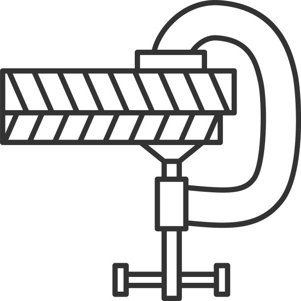 螺丝夹持木板线性图标图片下载