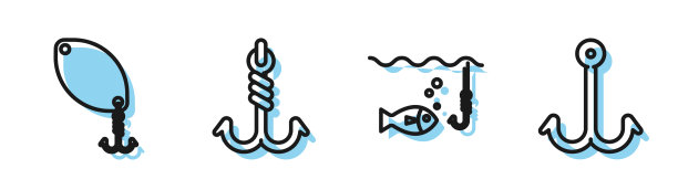 在水中放鱼钩钓鱼图片下载