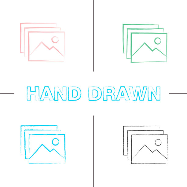 数字图像照片手绘图标集图片下载