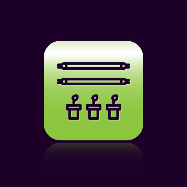 有灯泡和植物的黑线智能农场图片下载