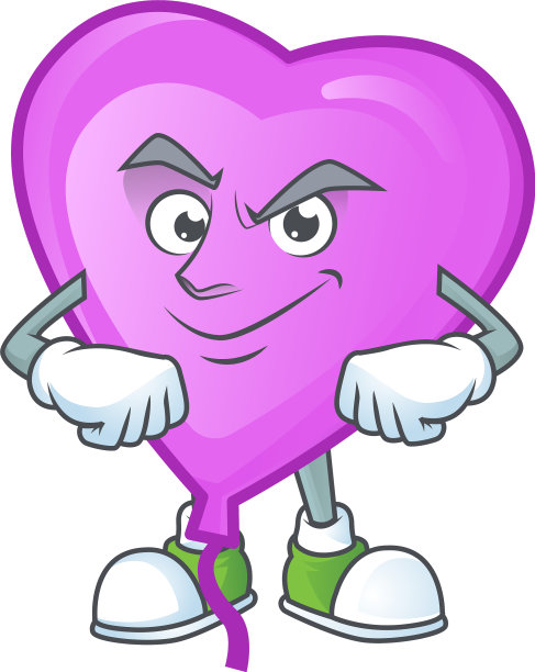 紫色爱气球吉祥物卡通人物风格图片下载