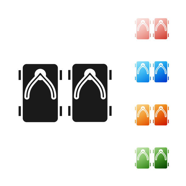 黑色得到传统的日本鞋图标图片下载