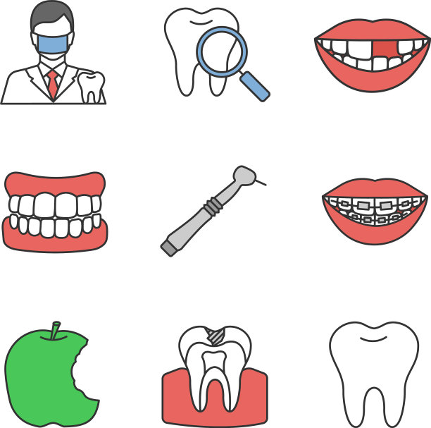 牙科颜色图标设置图片下载