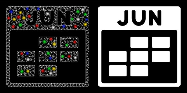 耀斑网钢丝架六月日历网格图标用图片下载