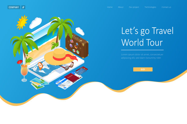 等距旅游和预订应用程序概念旅游图片下载