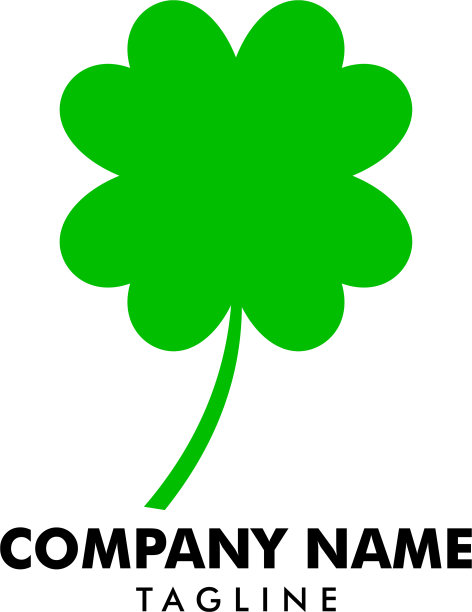 绿色三叶草的标志设计图片下载