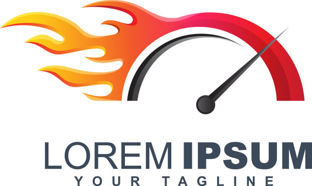 彩色速度计抽象标志设计模板图片下载