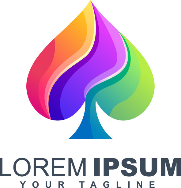 黑桃标志扑克牌色彩鲜艳的设计图片下载