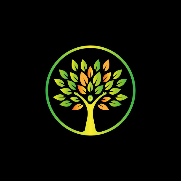 人体树设计多彩人体树标志设计图片下载