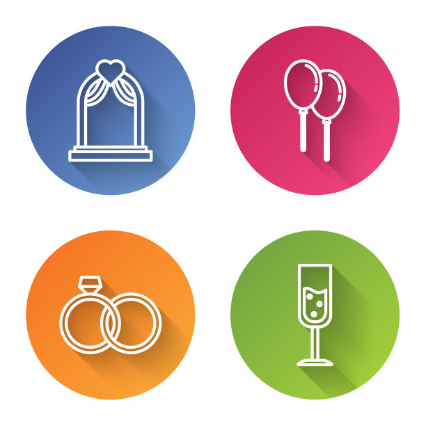 设置线婚礼拱形气球与丝带图片下载