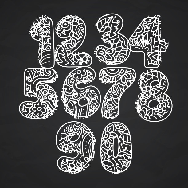 设置图案手绘数字有趣的涂鸦图片下载