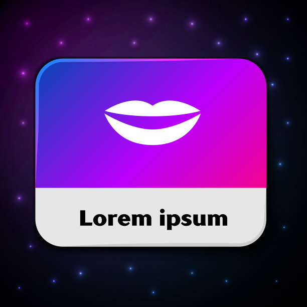 白色微笑的嘴唇图标孤立在黑色图片下载