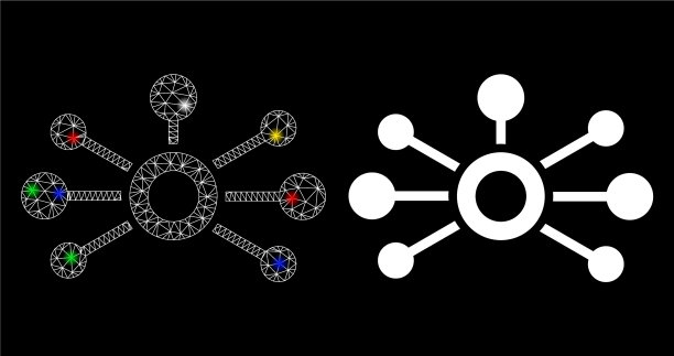 闪光网线框连接图标与光图片下载