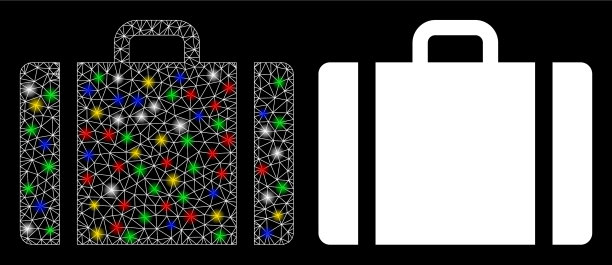 闪光网胴体行李与闪光斑点图标图片下载