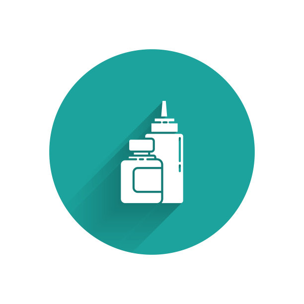 白色酱瓶图标孤立与长影子图片下载