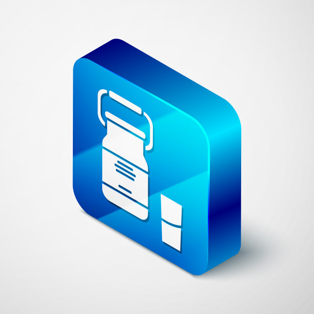 等距罐容器牛奶和玻璃图标图片下载