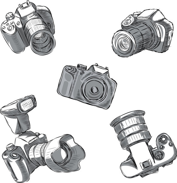 一套单反相机在不同的位置都有图片下载