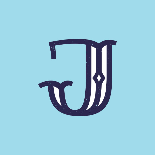 J字标志以厚板衬线的复古风格搭配图片下载