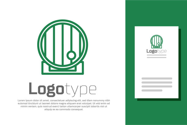 绿线木桶图标孤立在白色图片下载