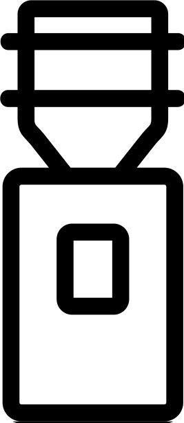 冷却器与水图标孤立轮廓图片下载