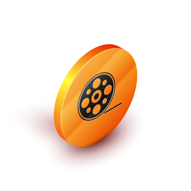 等距胶片卷轴图标孤立在白色图片下载