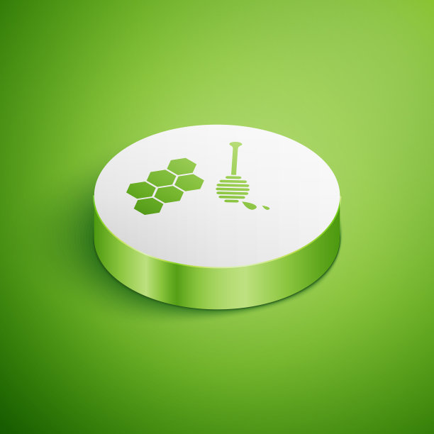 等距蜂窝与蜂蜜勺stickicon图片下载