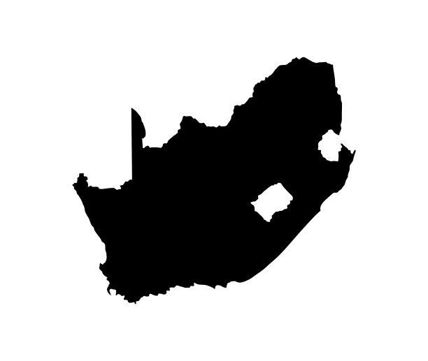 南非地图轮廓孤立图片下载