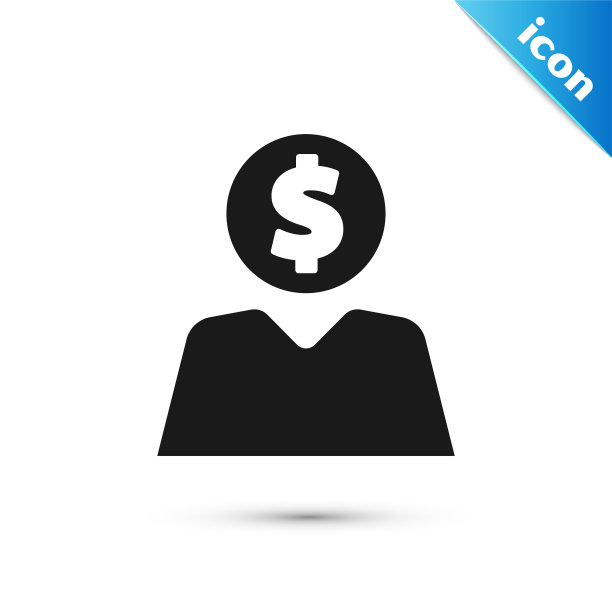 黑人商人计划头脑图标孤立图片下载