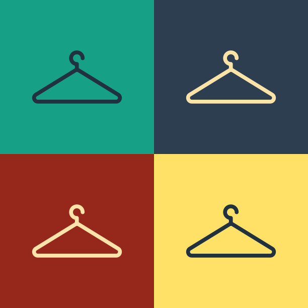 颜色衣架衣柜图标孤立的颜色图片下载