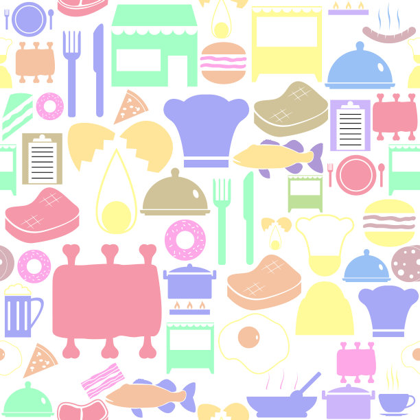 餐厅无缝图案背景图标图片下载