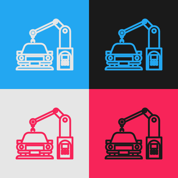 彩色线工业机械机器人手臂图片下载