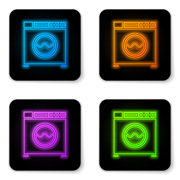 发光的霓虹灯垫圈图标隔离在白色图片下载