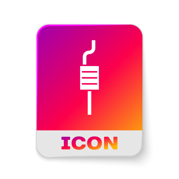 白色汽车消声器图标隔离在白色图片下载