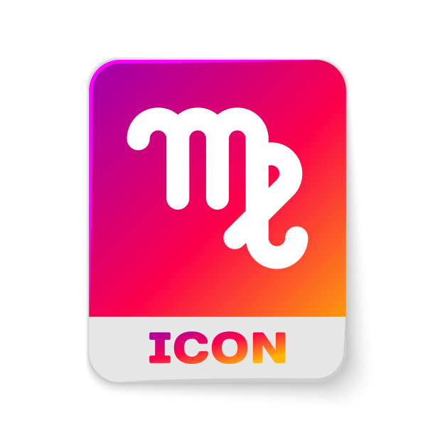 白色处女座星座图标孤立在白色图片下载