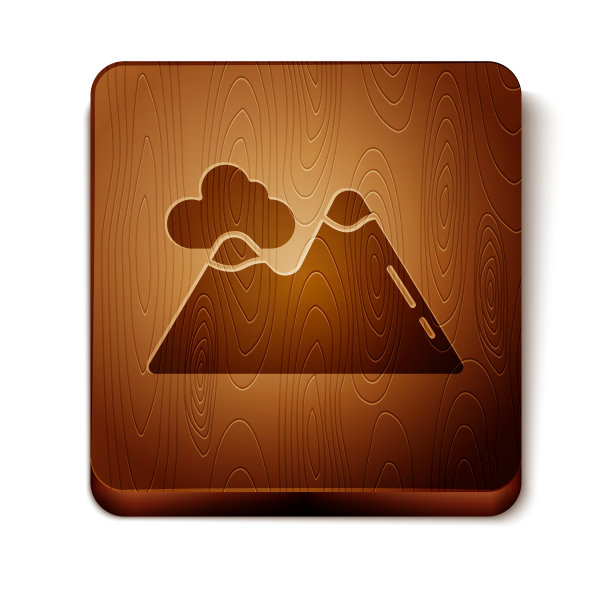 棕色山脉图标孤立的白色背景图片下载