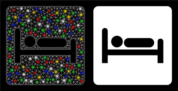 耀斑网网络汽车旅馆床图标与耀斑图片下载