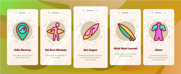 冲浪板上的图标设置图片下载