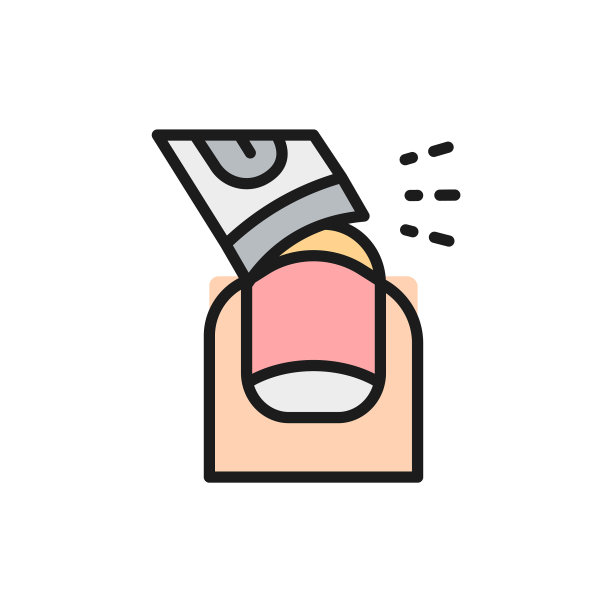 指甲延伸，指甲尖端平坦颜色图片下载