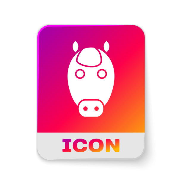 白马星座图标孤立在白色图片下载