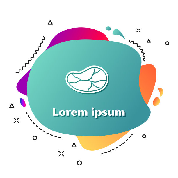 白色牛排肉图标孤立在白色背景图片下载