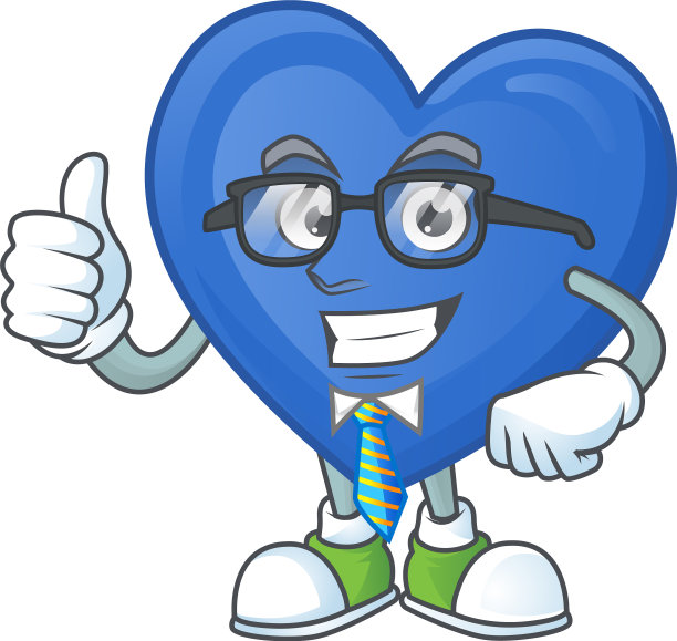 酷商人蓝色爱情卡通人物图片下载