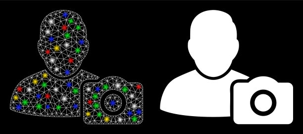 光滑的网格胴体用户照片图标与光图片下载