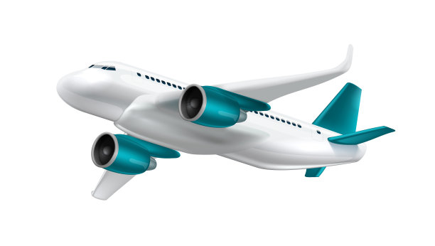 3d白色光滑的商用喷气式飞机起飞图片下载