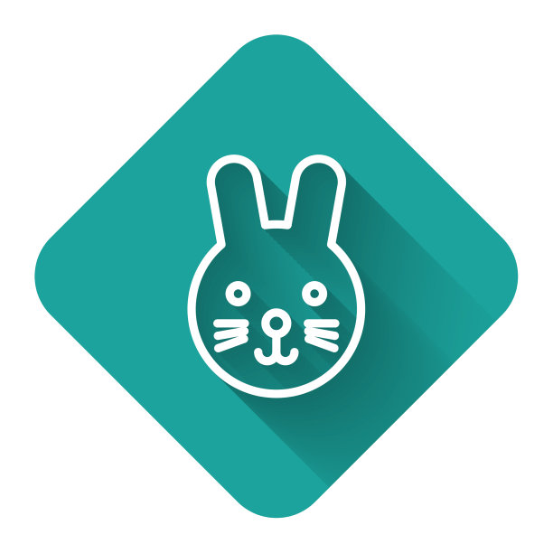 白线兔星座符号孤立与图片下载