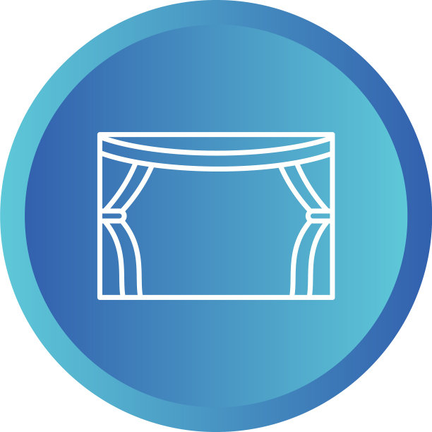 美丽的电影院大厅线图标图片下载