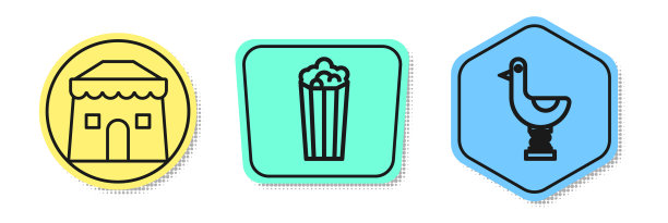 马戏团帐篷里的爆米花装在纸盒里图片下载