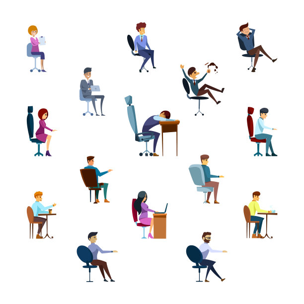 设置商业人物的不同姿势图片下载